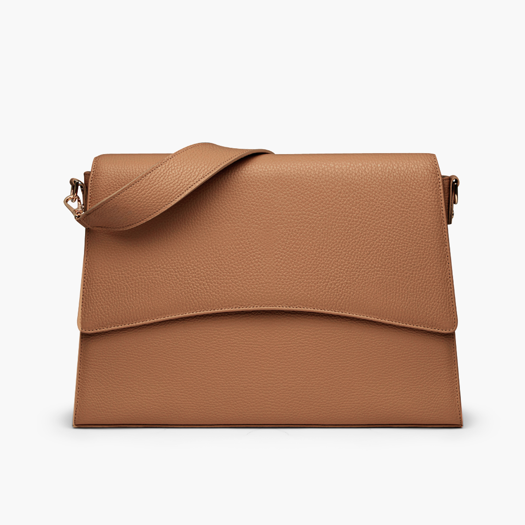 Korean Style Minimalistic Brown Calfskin Leather Box Bag -  Canada