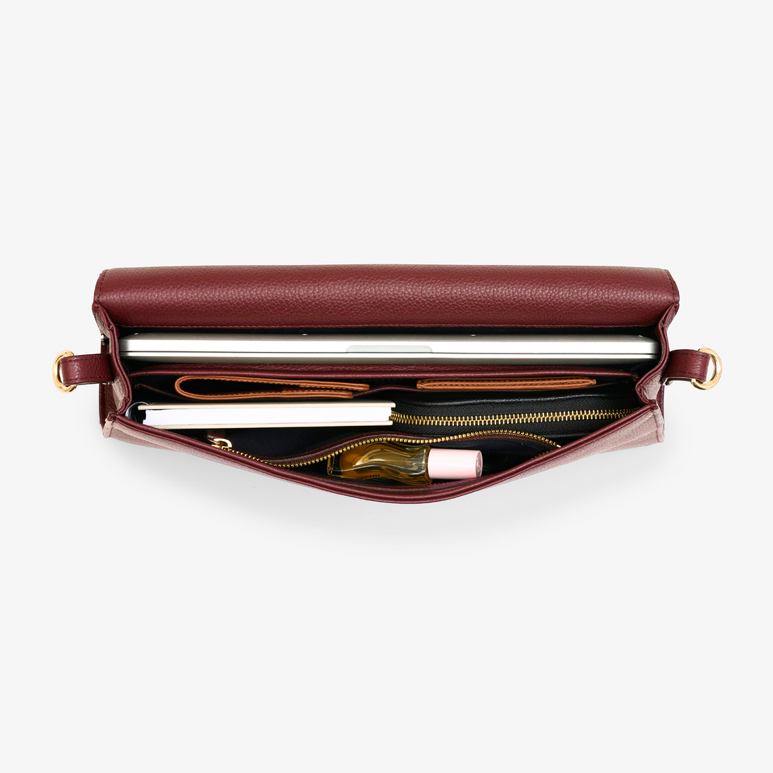 Classic Slim Briefcase - Burgundy/Gold